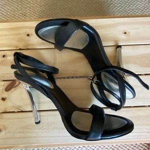 Black strap heels sandals Size 7.5